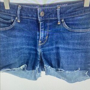 Women's Blue Denim Athletic Shorts